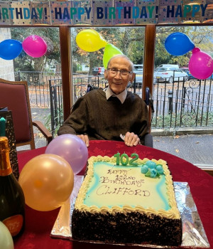 Clifford turns 102 at Currergate Nursing Home